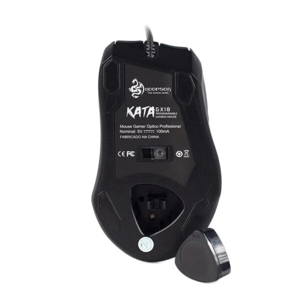 Mouse Gamer Hoopson GX-18 Kata – 4000 DPI, 5 Botões Programáveis, LED RGB, Peso Ajustável - Imagem 4