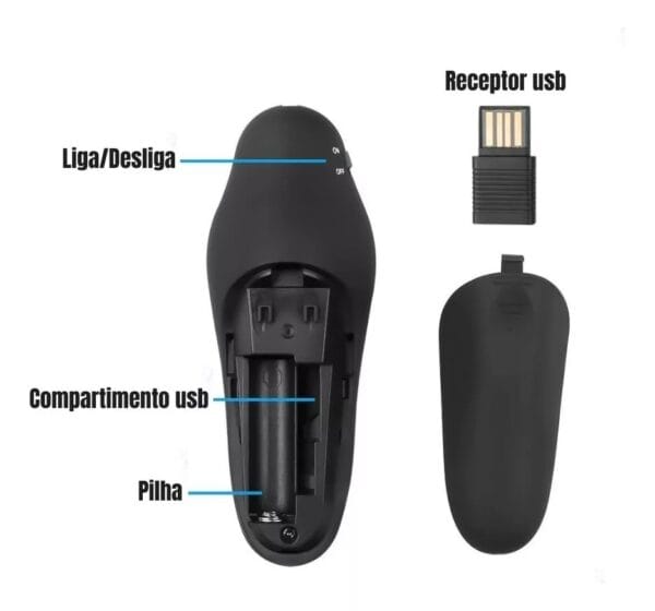 Apresentador de Slides Laser Pointer – EXBOM LPT8 PowerPoint, Prático e Portátil - Imagem 3
