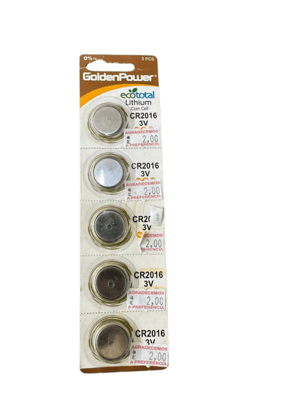 Bateria 3V CR2016 – Moeda / Botão, Longa Duração