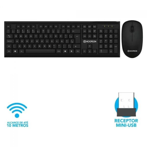 KIT TECLADO E MOUSE TPC-077KS SEM FIO HOOPSON - Imagem 2