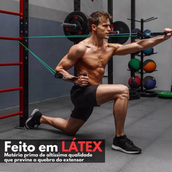 Conjunto de elastico de resitencia, fitness portátil, tornozelo cinta, expansor peito, conjunto de 11 peças - Imagem 2