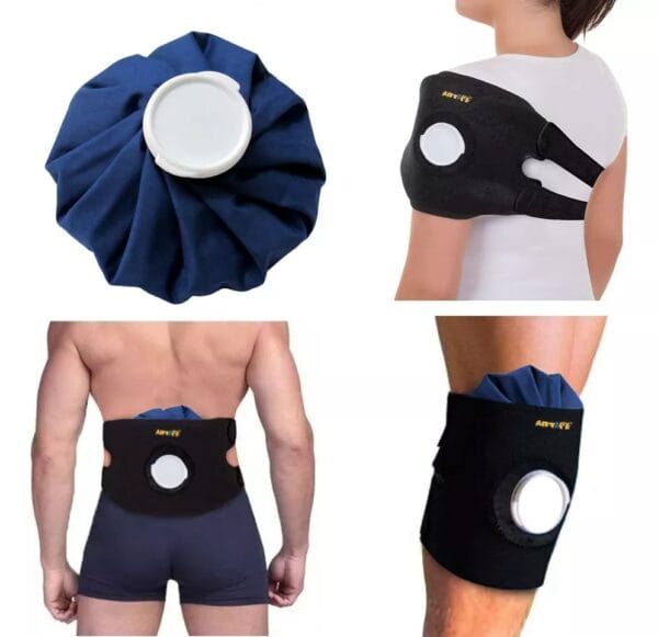KIT Bandagem saco de gelo profissional  para braço, joelho, tornozelo, ombro, pescoço, quente e frio compressa