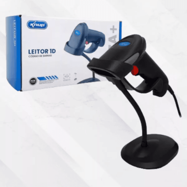 LEITOR DE CODIGO DE BARRAS COM FIO KNUP KP-1017