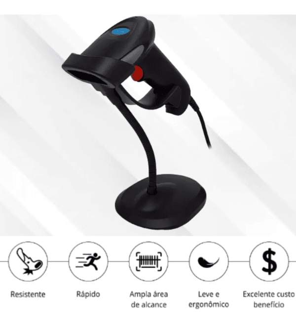 LEITOR DE CODIGO DE BARRAS COM FIO KNUP KP-1017 - Imagem 3