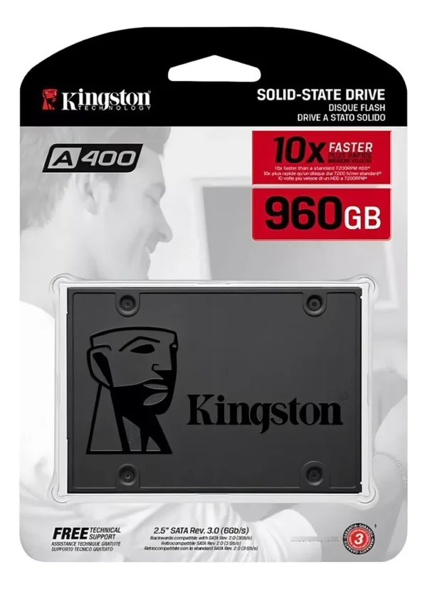 HD SSD Sata 3.0 6Gb/s 960GB Interno Kingston A400 SA400S37/960G