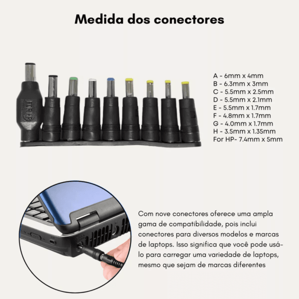 FONTE UNIVELSAL PARA NOTEBOOK MY-120W HMASTON - Imagem 3