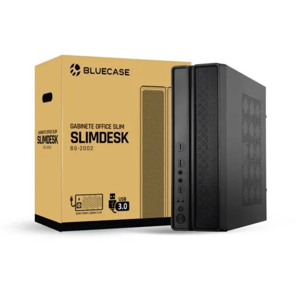 GABINETE SLIM COM FONTE 200W SLIMDESK BG-2002 PRETO BLUECASE - USB 3.0 / VERTICAL / HORIZONTAL / MICROATX / MINI-ITX - Imagem 3