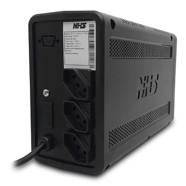 Nobreak NHS Mini 4 S 400VA 200W Line Interactive – 3 Tomadas, Bateria 12V 7Ah - Imagem 2