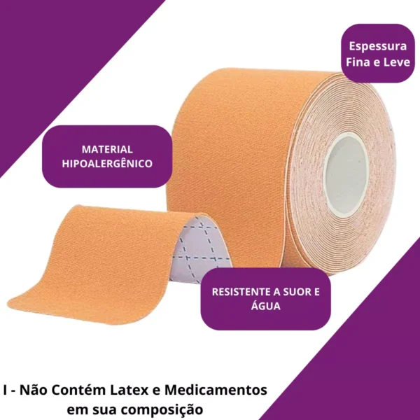 Kit 5un Kinesiology Tape Original Fisioterapia Bandagem Taping Elastica Adesiva - Imagem 6