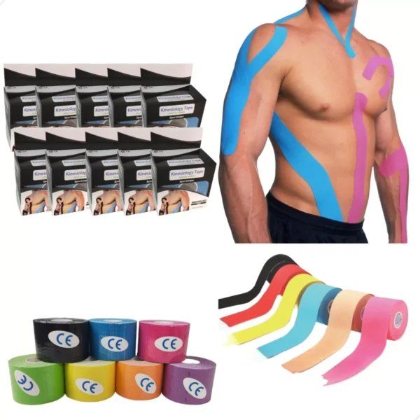 Kit 5un Kinesiology Tape Original Fisioterapia Bandagem Taping Elastica Adesiva