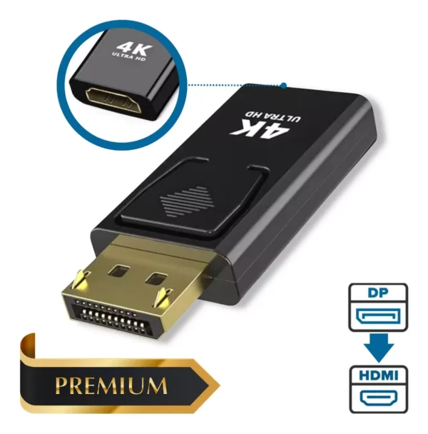 Adaptador Conversor Cabo Displayport 4k Para Hdmi Femea