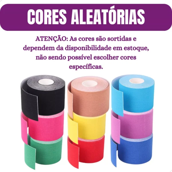 Kit 5un Kinesiology Tape Original Fisioterapia Bandagem Taping Elastica Adesiva - Imagem 2
