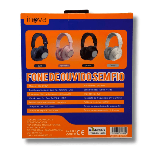 FONE DE OUVIDO SEM FIO INOVA MD-30221 - Imagem 4