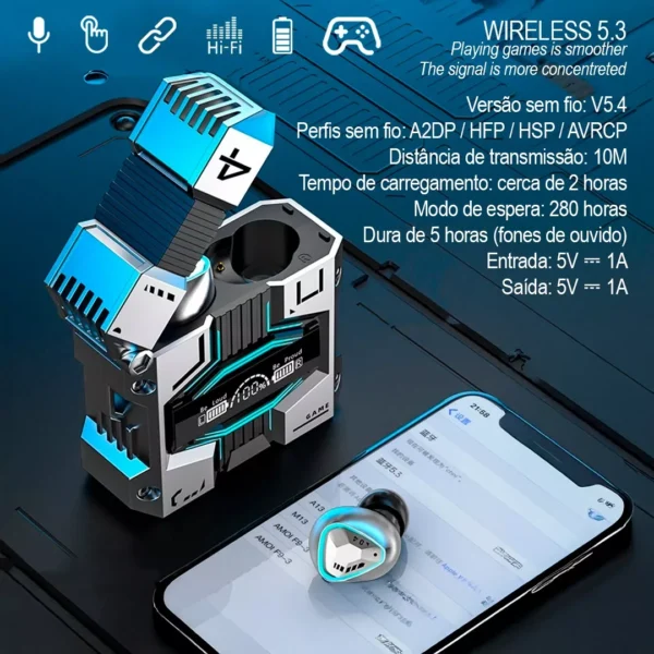 Fone De Ouvido Gamer Sem Fio M45 Tws Bluetooth - Imagem 4