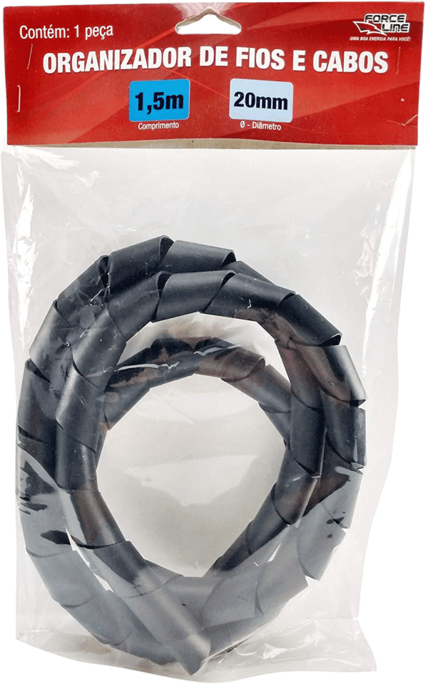 ORGANIZADOR DE CABOS ESPIRAL 20MMX1,5MM PT 1,5M