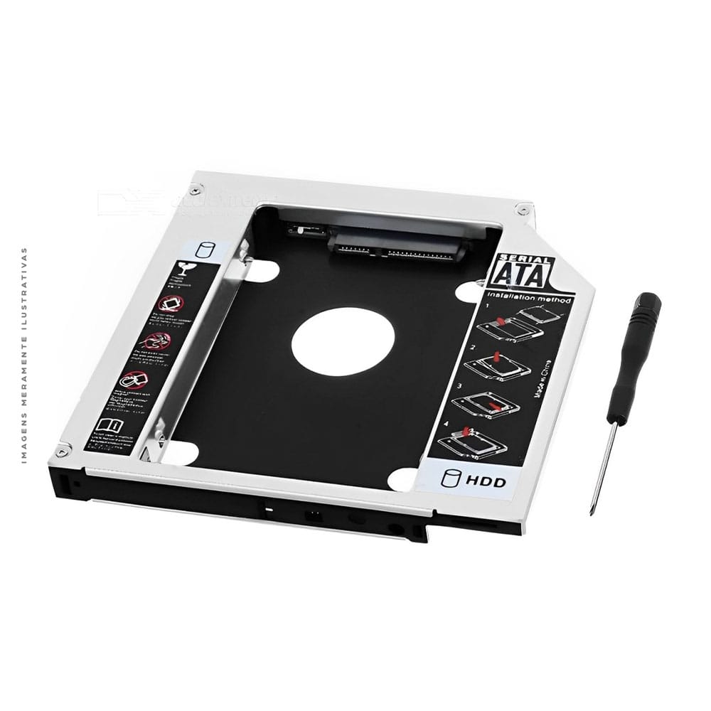 Case Adaptador Caddy 2º Hd Ssd/dvd P/notebook 9mm 9.5mm 1902
