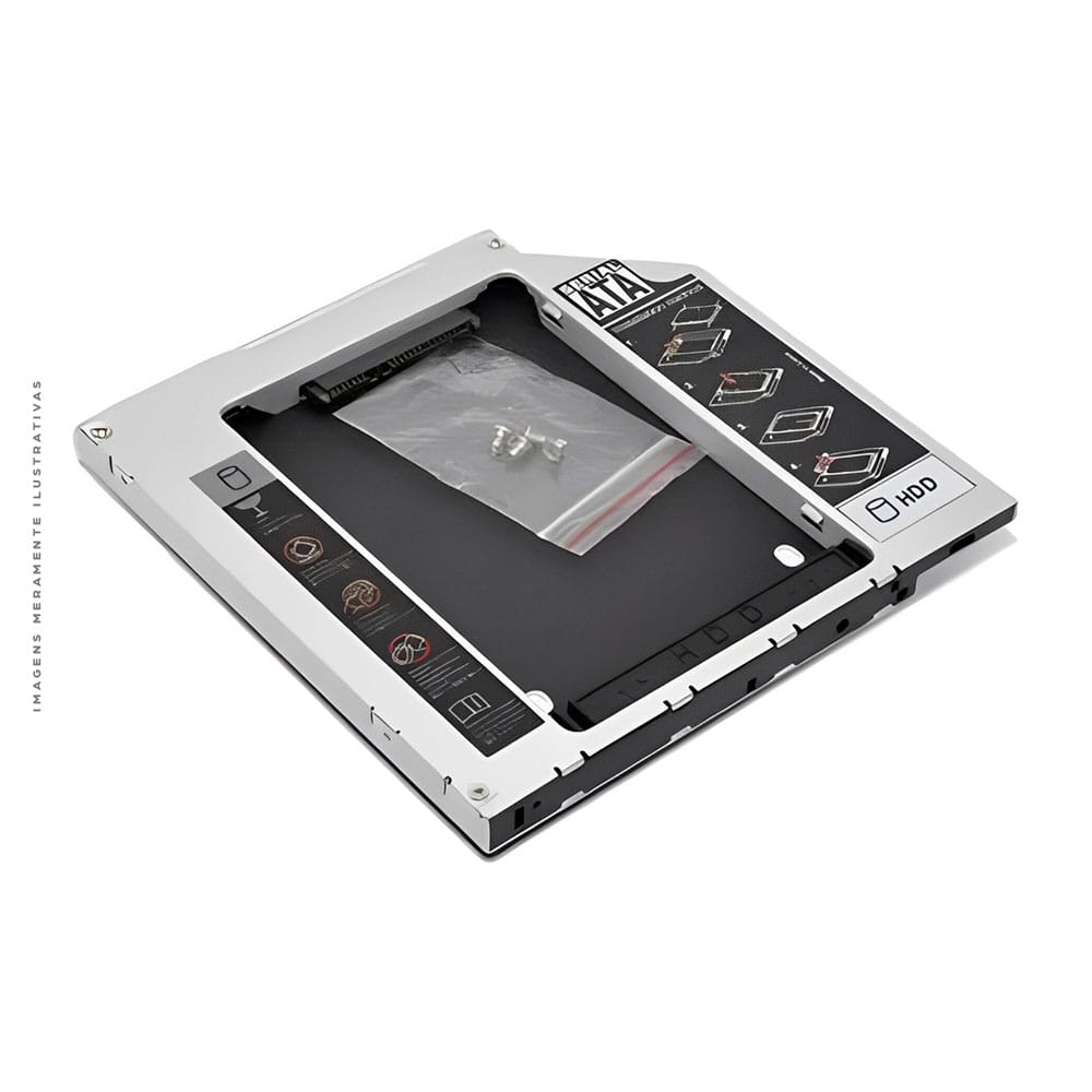 Case Adaptador Caddy 2º Hd Ssd/dvd P/notebook 9mm 9.5mm 1902 - Imagem 2