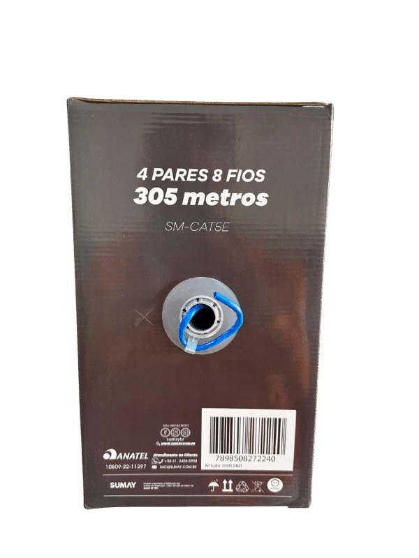 CABO LAN 4P CAT5E UTP EZ CMX AZUL CX 305 - Imagem 2
