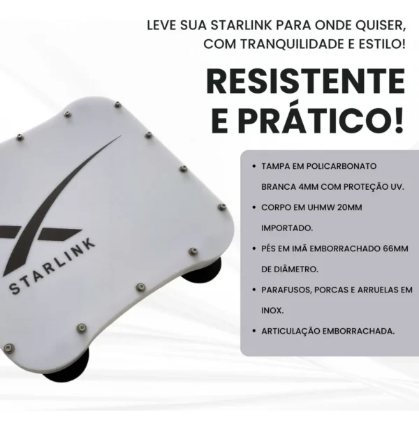 Case Starlink Mini, Base + Ímãs 66mm Neodímio Emborrachados - Imagem 4