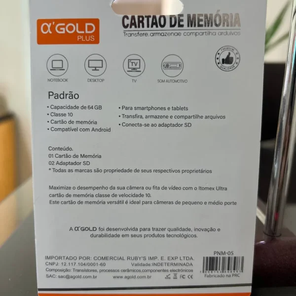 CARTAO DE MEMORIA AGOLD PNM-05 64GB - Imagem 2