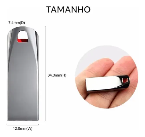 Pendrive 2tb Usb Full Metal Cinza - Imagem 2