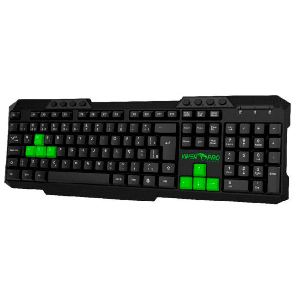 TECLADO GAMER VIPER PRO STANDARD PYTHON 407 PRETO/VERDE BIVOLT - Imagem 2
