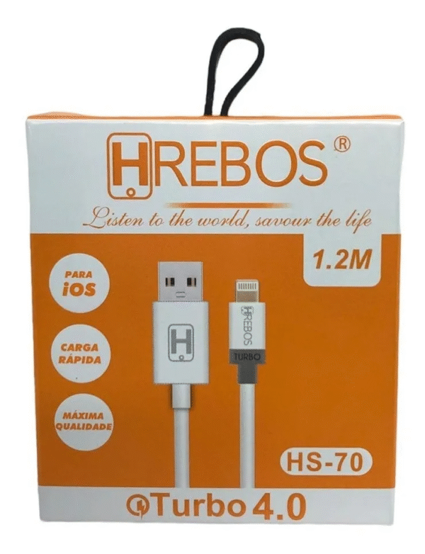 Cabo USB Lightning Herbos HS-70 1,2m Branco