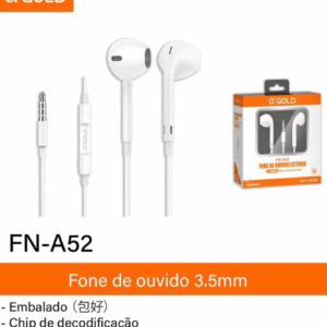 Fone de ouvido estéreo - A'GOLD - Branco - FN-A52
