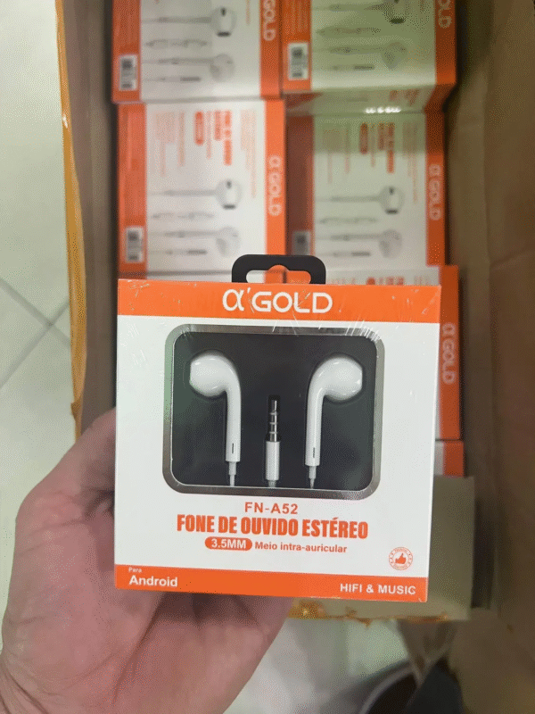 Fone de ouvido estéreo - A'GOLD - Branco - FN-A52 - Imagem 2
