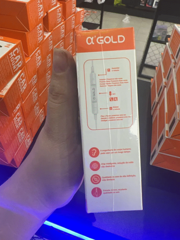 Fone de ouvido estéreo - A'GOLD - Branco - FN-A52 - Imagem 3