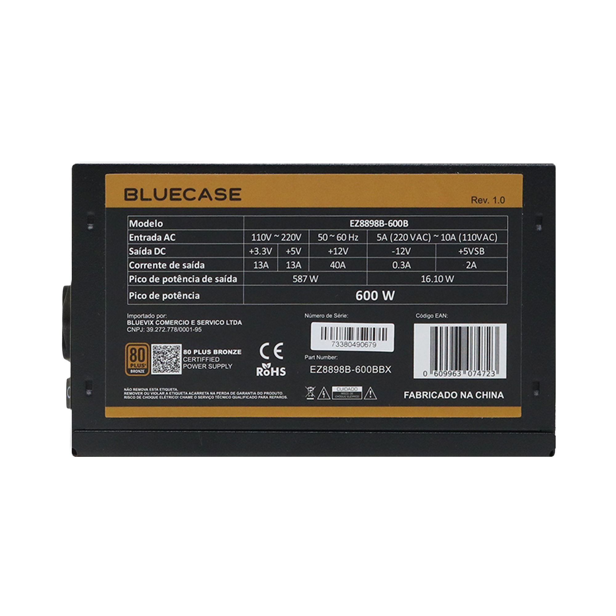 Fonte 600W 80 Plus Bronze EZ8898B-600 ATX - Imagem 9