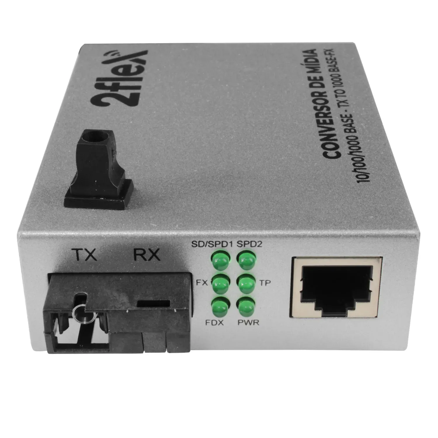 Conversor de Mídia Gigabit 2Flex SC Monomodo 10km Lado B