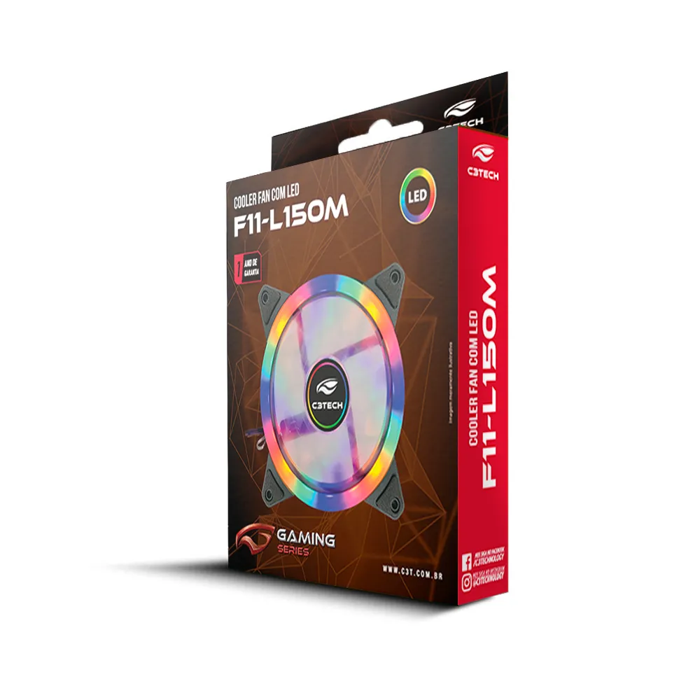 Cooler Fan C3Tech F11-L150M 120mm LED Multicores - Imagem 3