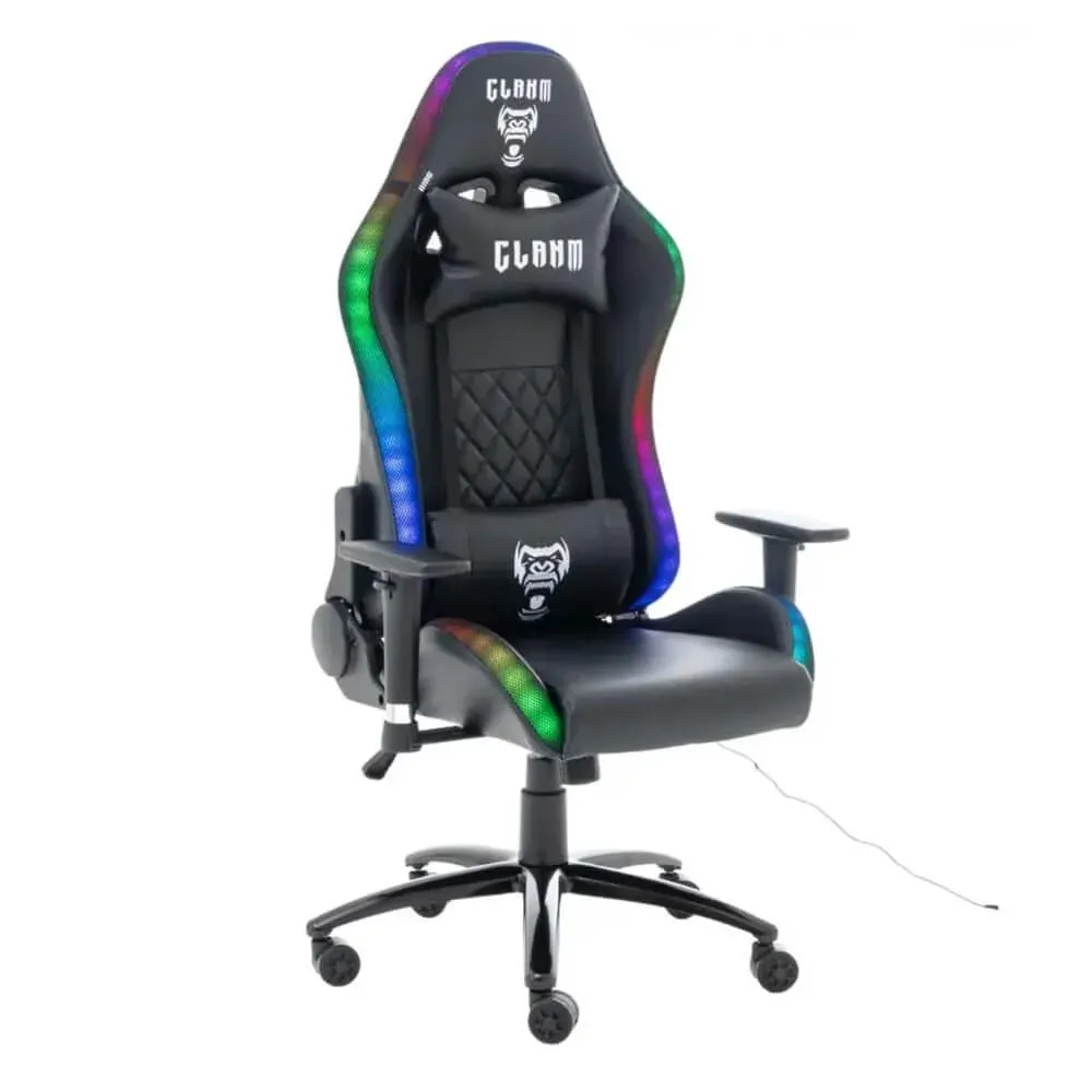 Cadeira Gamer CLANM King Black RGB Ergonômica Reclinável - Imagem 2