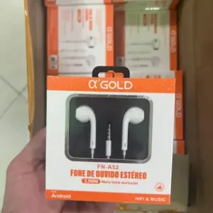 FONE DE OUVIDO ESTÉREO - A'GOLD - BRANCO - FN-A52