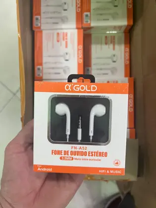 FONE DE OUVIDO ESTÉREO - A'GOLD - BRANCO - FN-A52