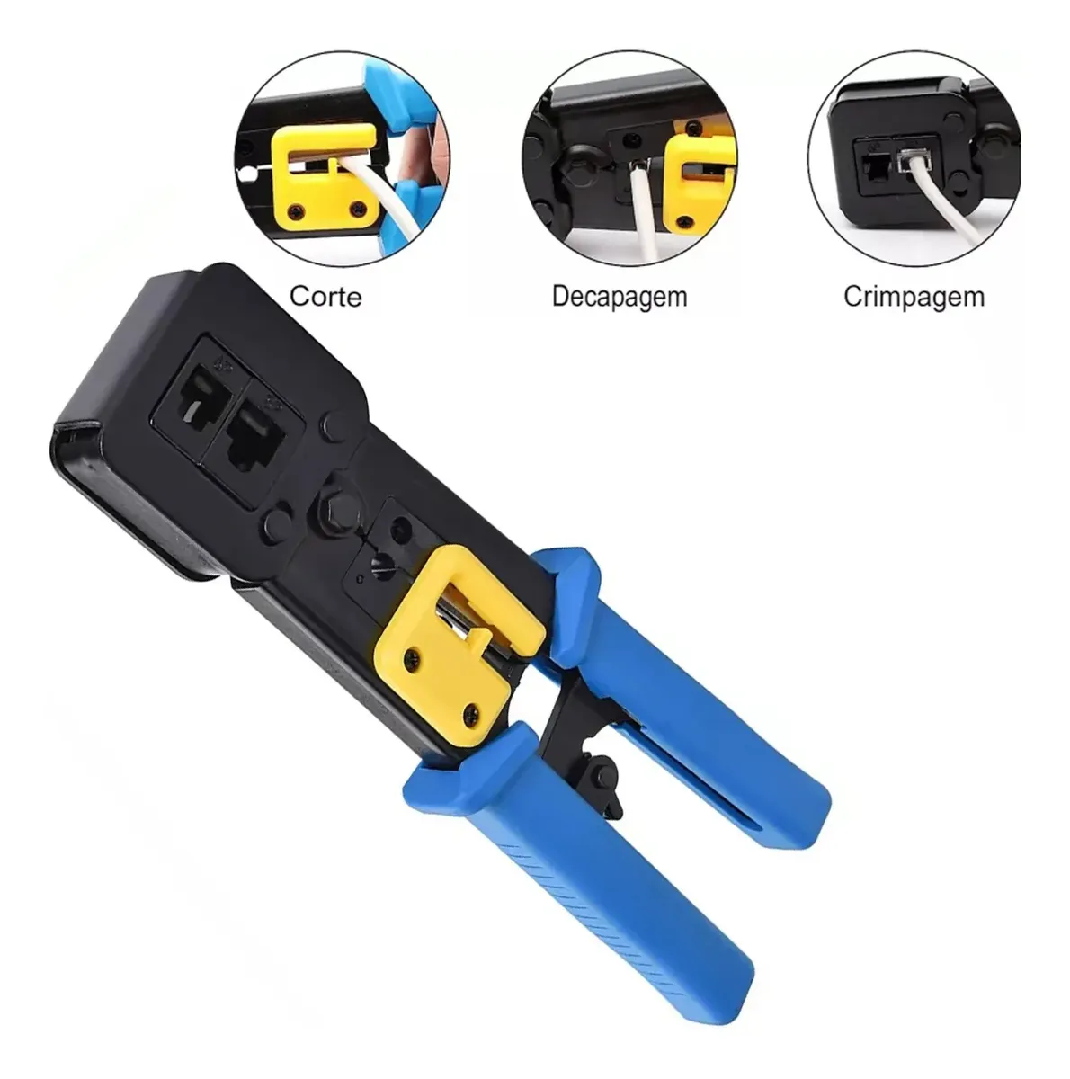 ALICATE CRIMPAGEM DE CABOS RJ45 EZ CRIMP – CONECTOR PROFISSIONAL PARA REDE - Imagem 2