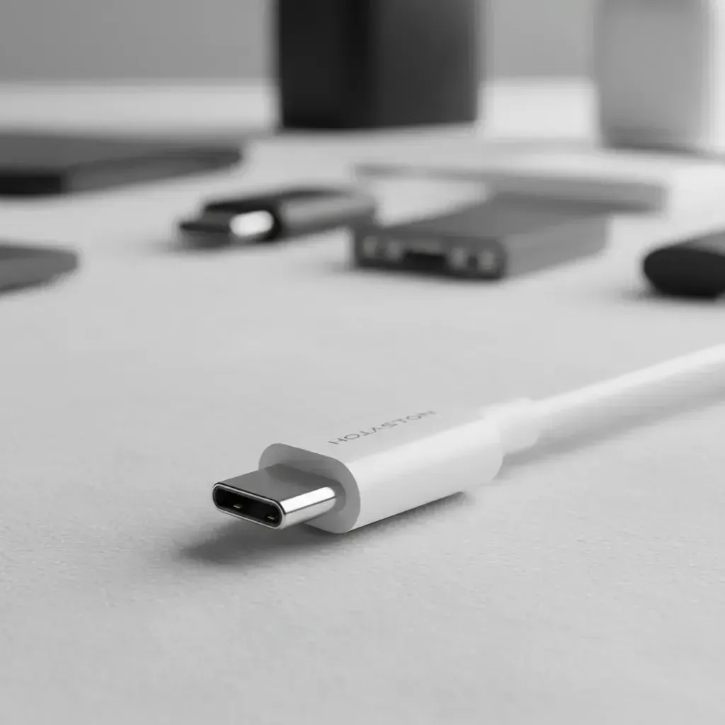 CABO USB H’MASTON HB16-CC TIPO-C 1M BRANCO - Imagem 3