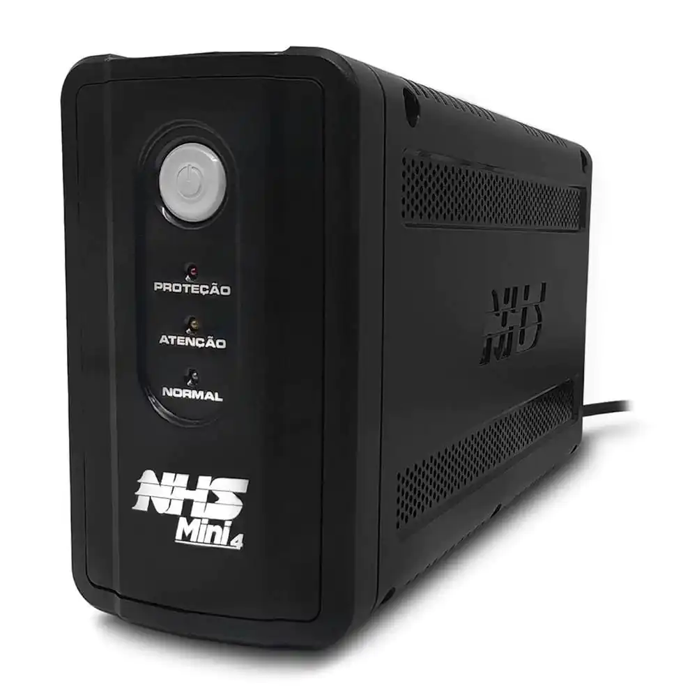 NOBREAK NHS MINI 4 S 400VA 200W LINE INTERACTIVE – 3 TOMADAS, BATERIA 12V 7AH