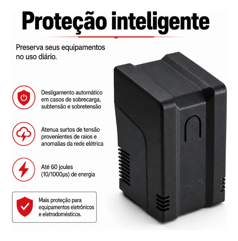 ESTABILIZADOR ETERNITY ELETROD 300VA BIVOLT 115V PT - Imagem 4