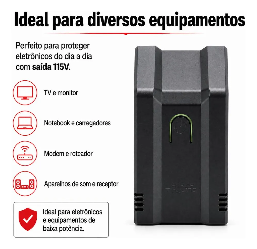 ESTABILIZADOR ETERNITY ELETROD 300VA BIVOLT 115V PT - Imagem 6