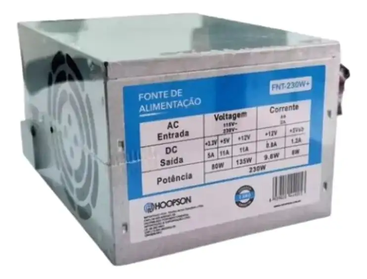 FONTE ATX 230W HOOPSON FNT-230W – CONFIÁVEL E COMPACTA PARA PCS