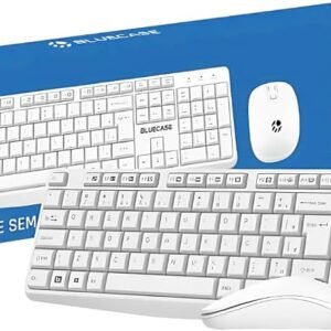 KIT TECLADO E MOUSE SEM FIO BRANCO BLUECASE ABNT2